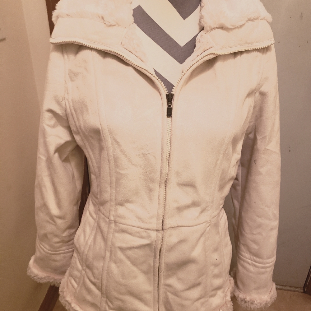 Cream Suede/Fur coat